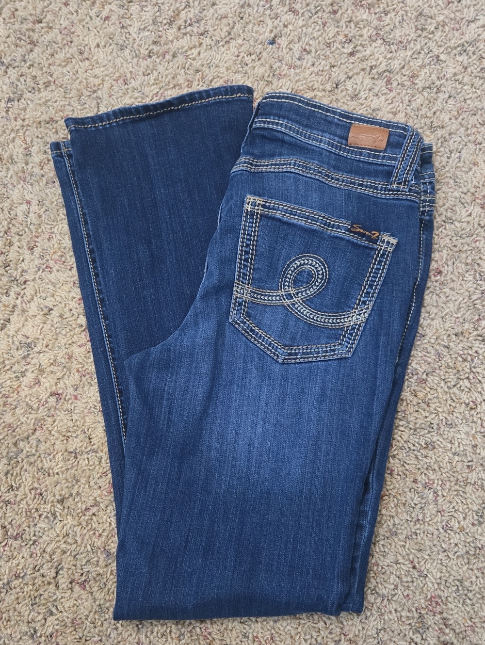 Seven7 Women’s Indigo Bootcut Jeans with Contrast Stitching